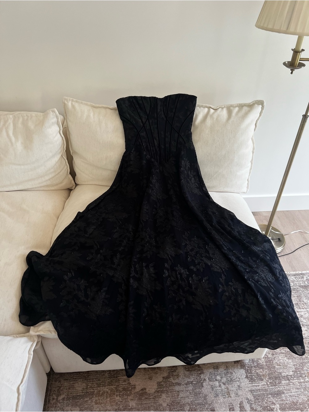 House Of Cb ESME Midnight Blue Lurex Chiffon Maxi Dress - Picture 7 of 9